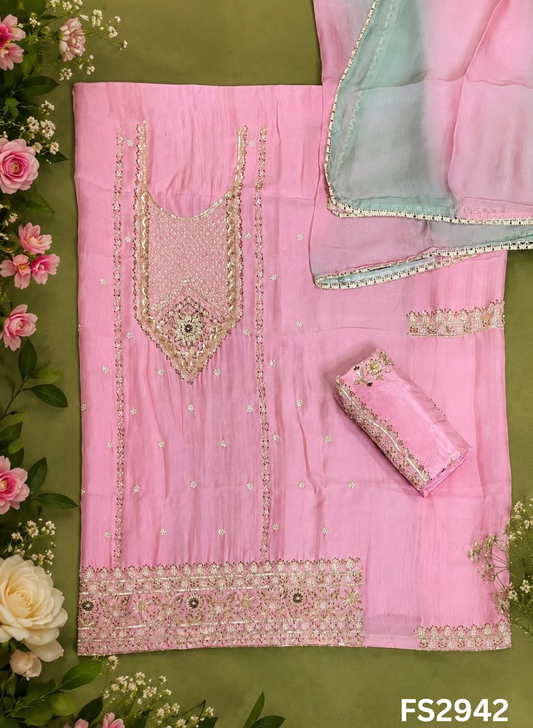 FS2942 | Satin Crepe | Party Wear | Wedding | Jaggo | Ring Ceremony | Festival