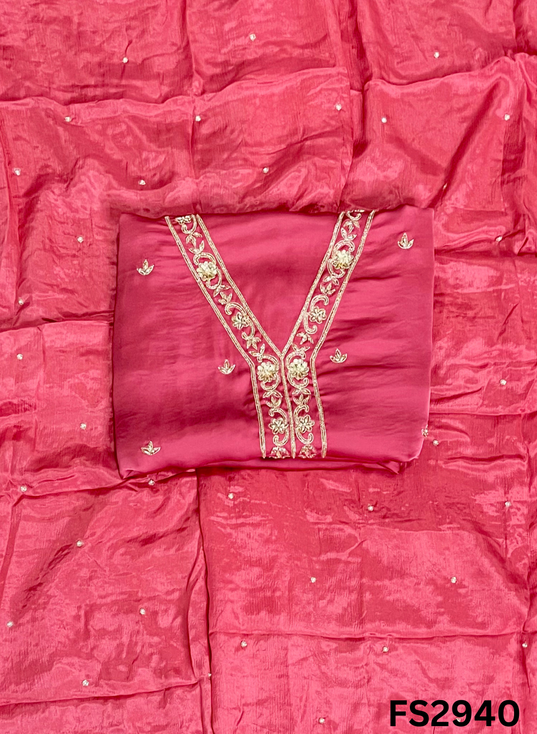 FS2940 | Satin Crepe | Party Wear | Wedding | Jaggo | Ring Ceremony | Festival