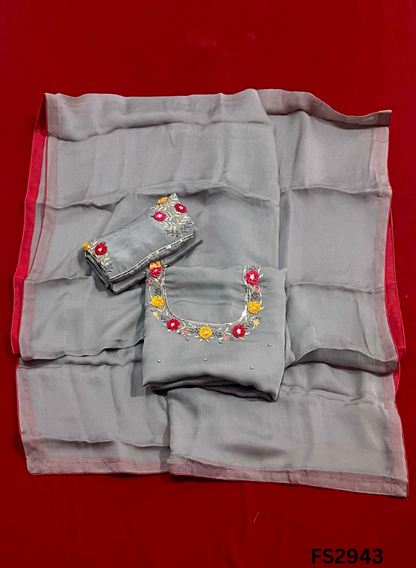 FS2943 | Satin Crepe | Party Wear | Wedding | Jaggo | Ring Ceremony | Festival