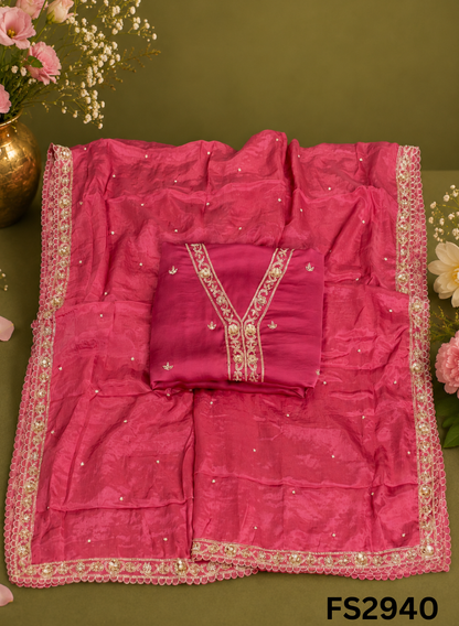 FS2940 | Satin Crepe | Party Wear | Wedding | Jaggo | Ring Ceremony | Festival