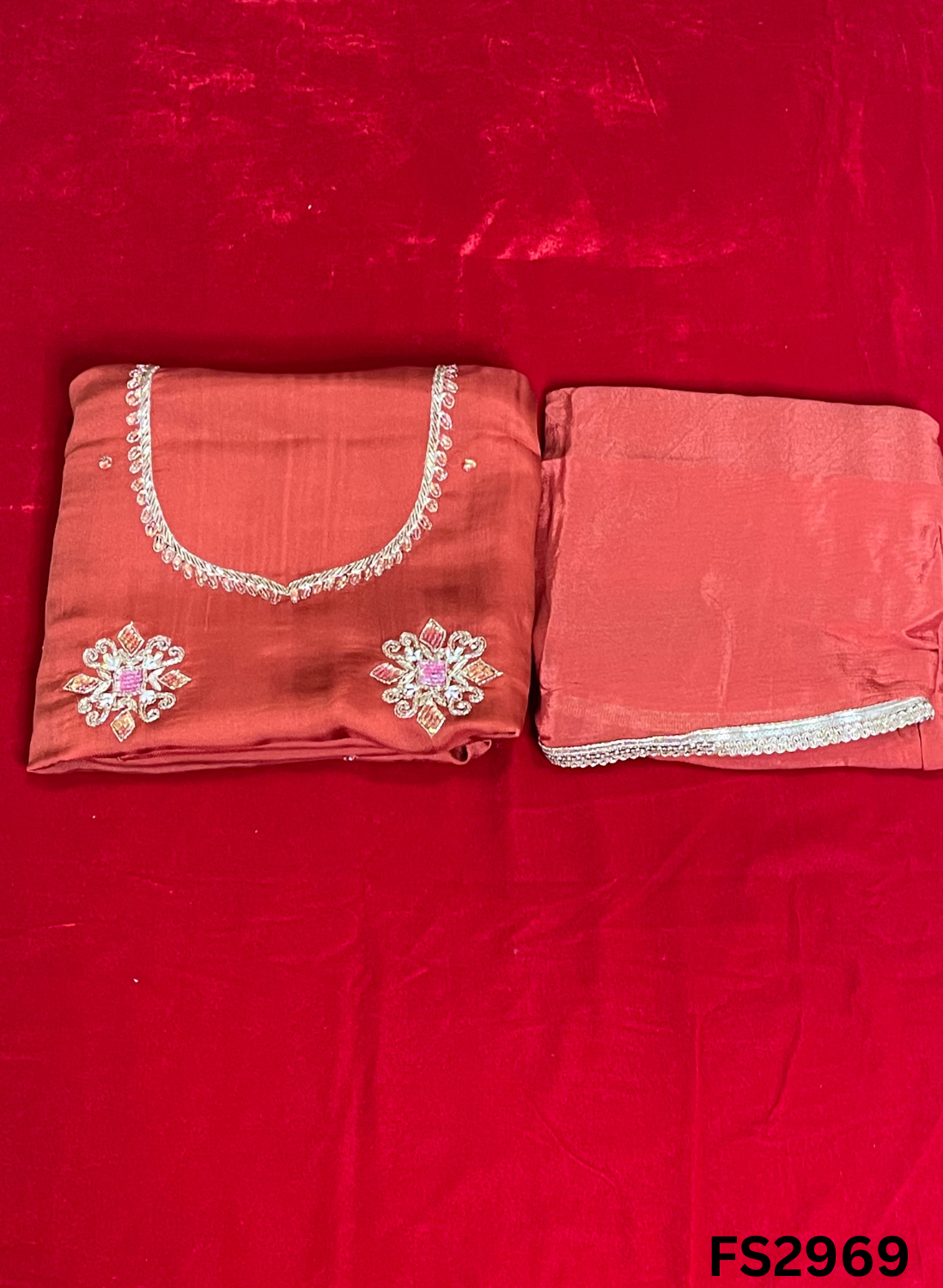 FS2969 | Satin Crepe | Party Wear | Wedding | Jaggo | Ring Ceremony | Festival