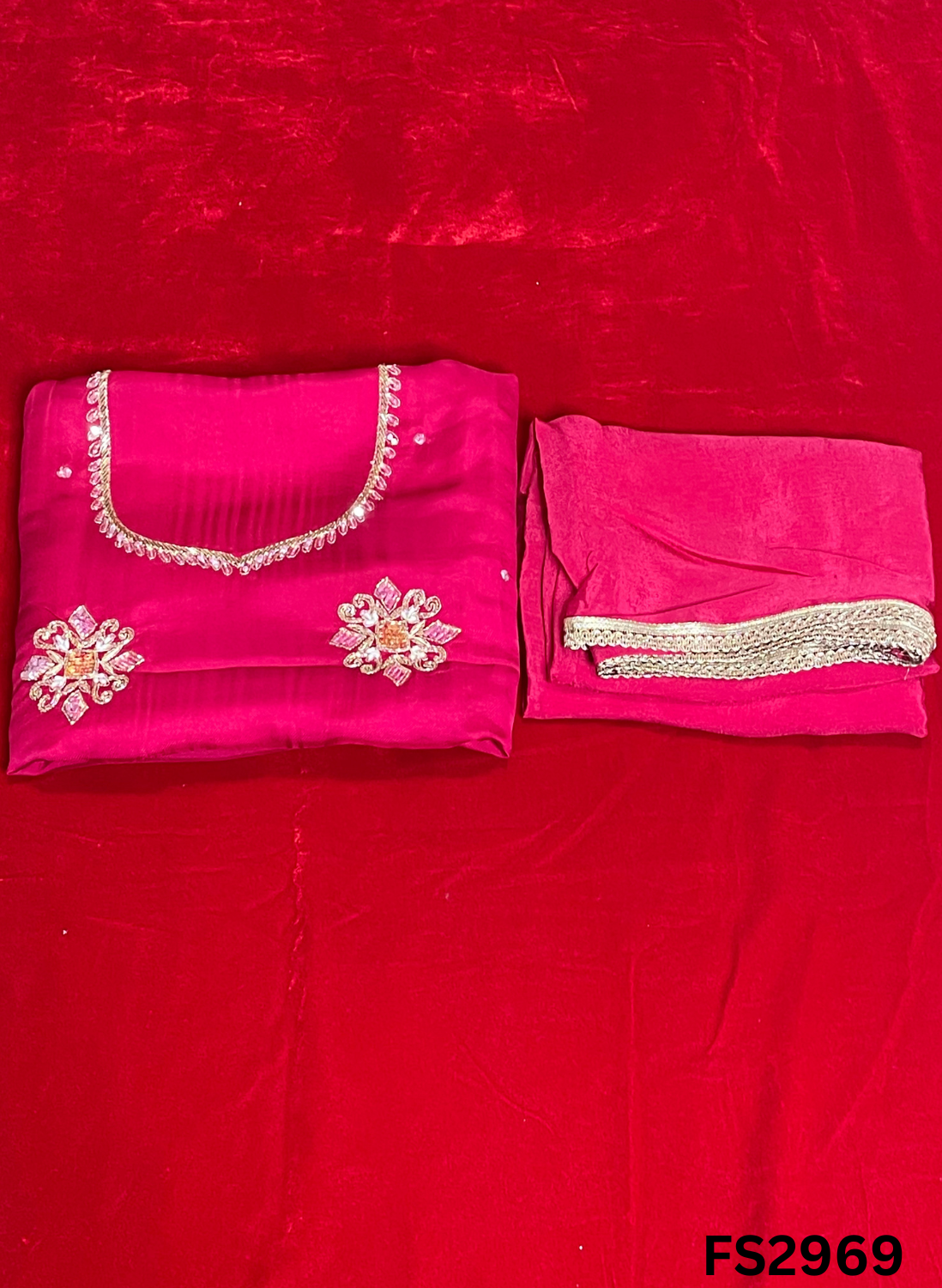 FS2969 | Satin Crepe | Party Wear | Wedding | Jaggo | Ring Ceremony | Festival
