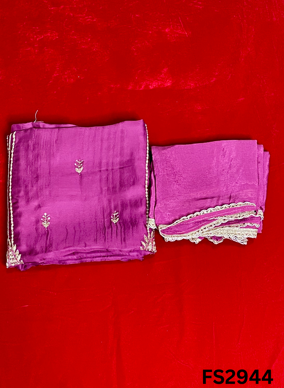 FS2944 | Satin Crepe | Party Wear | Wedding | Jaggo | Ring Ceremony | Festival