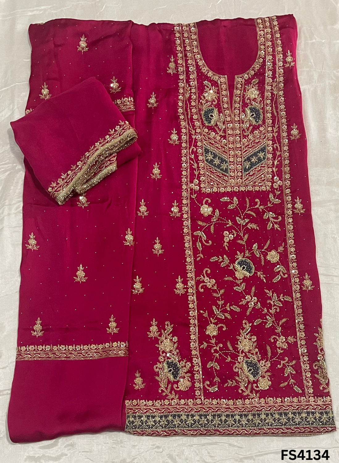 FA4134 | Satin Crepe Suit | Party Wear |  Wedding Suit | Ring Ceremony | Festival Suit |