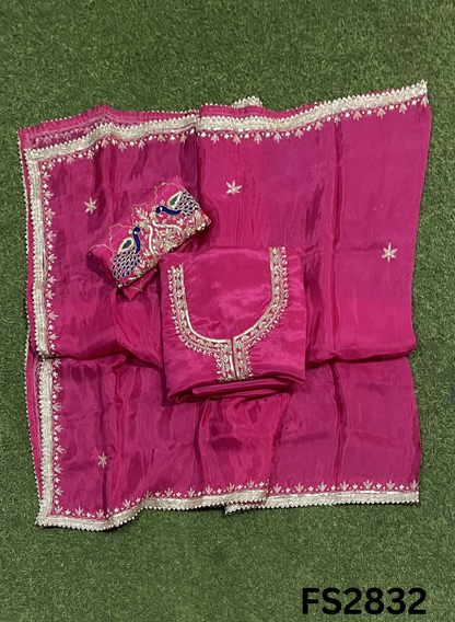 FS2832 | Satin Organza Suit | Casual wear | Summer Suits | Regular wear