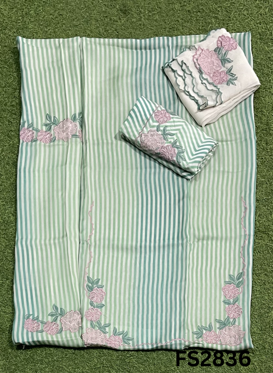 FS2836 | Satin Organza Suit | Casual wear  | Summer Suits | Regular  wear