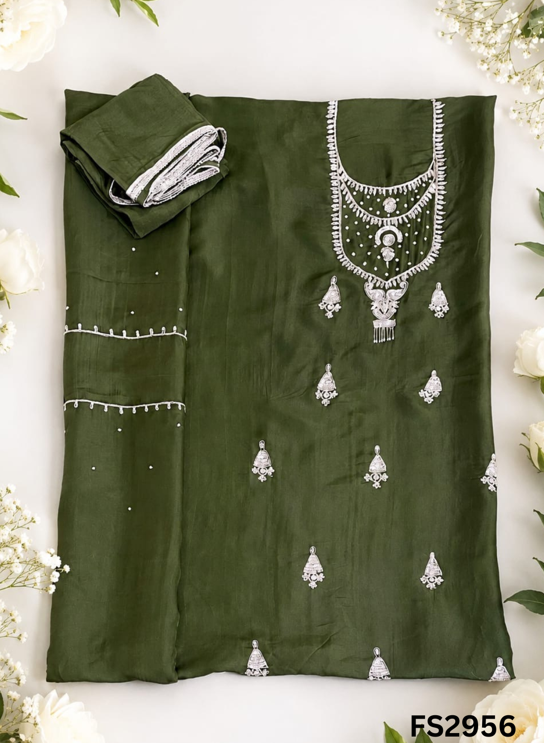 FS2956 | Satin Organza Suit | Party Wear | Jaggo Wear | Festival Wear