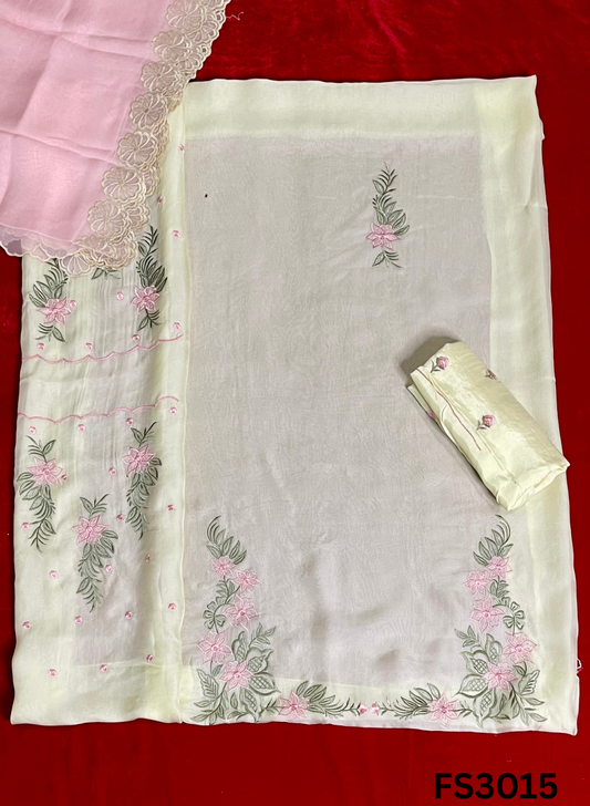FS3015 | Satin Organza Suit | Party Wear | Jaggo Wear | Festival Wear |