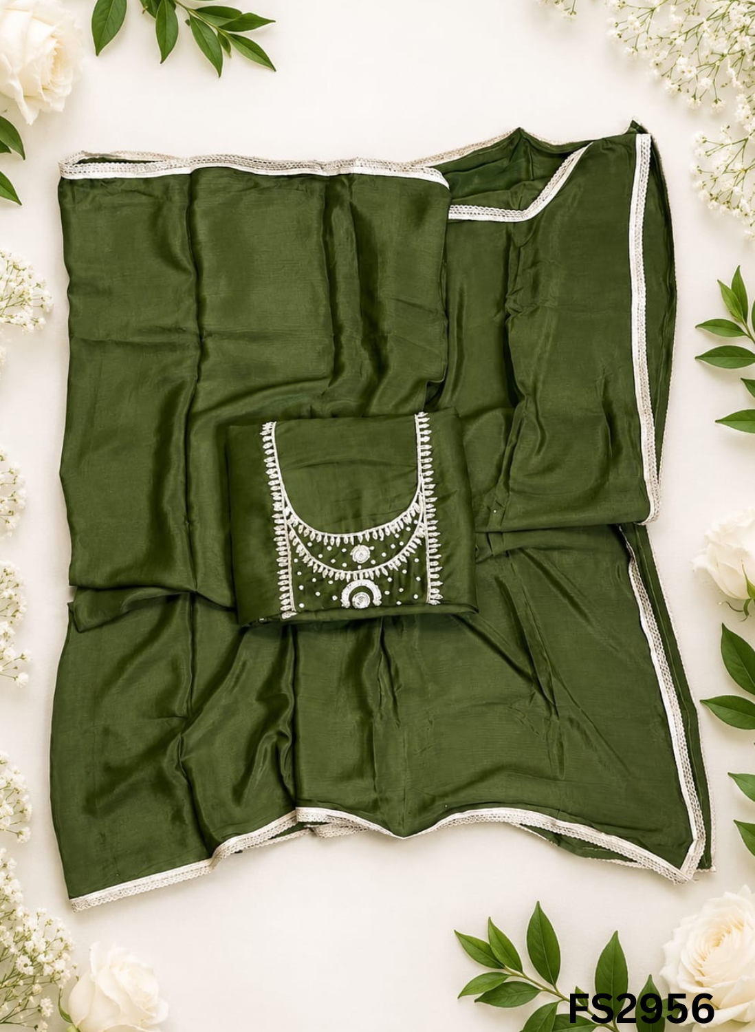 FS2956 | Satin Organza Suit | Party Wear | Jaggo Wear | Festival Wear