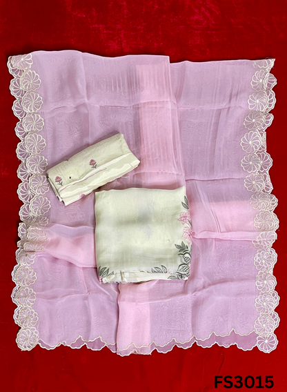 FS3015 | Satin Organza Suit | Party Wear | Jaggo Wear | Festival Wear |