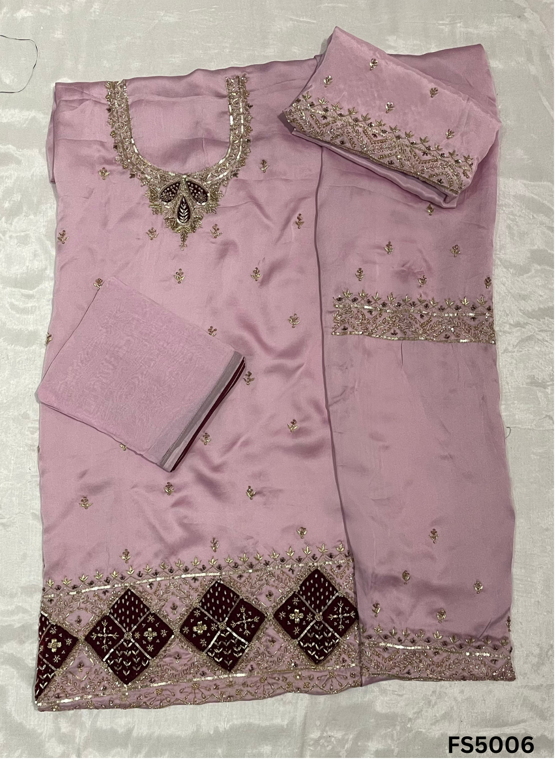 FS5006 | Satin Organza Suit | Party Wear | Ring Ceremony | Festival Suit |