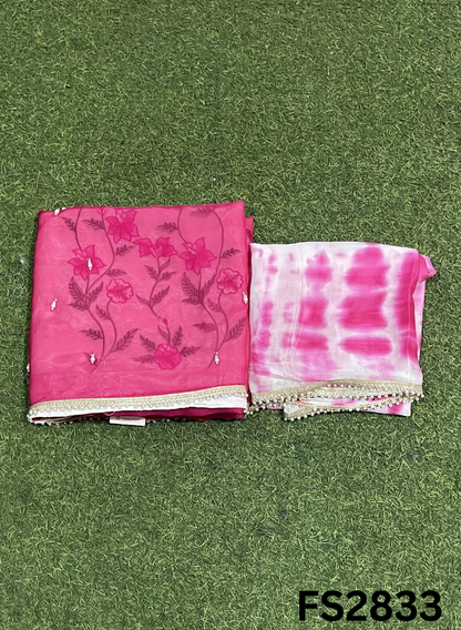 FS2833 |  Satin Organza Suit | Casual wear  | Summer Suits | Regular wear
