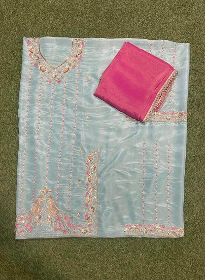 Sea green | Shimmer Suit | Party Wear | Wedding | Jaggo | Ring Ceremony | Festival | FS227