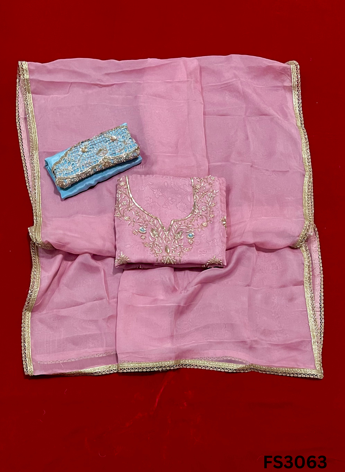 FS3063 | Self-Print | Shimmer Suit  | Party Wear | Wedding | Jaggo | Ring Ceremony | Festival | Contrast |&nbsp;