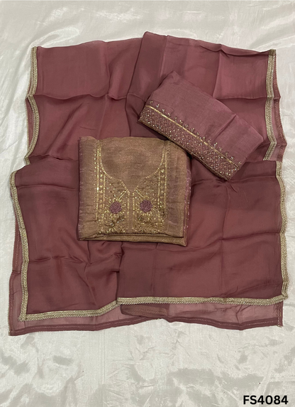 FS4084 | Self Print Shimmer Suit | Party Wear | Wedding | Jaggo | Ring Ceremony | Festival  |