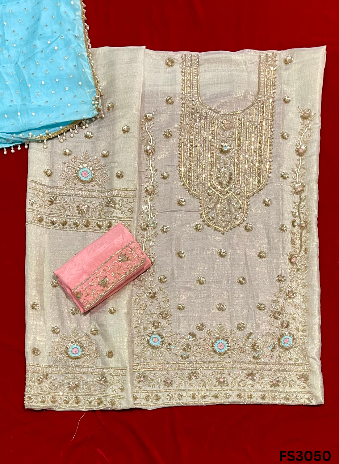 FS3050 | Shimmer  Suit | 3rd |  Party Wear | Wedding | Jaggo | Ring Ceremony | Festival | Contrast  |
