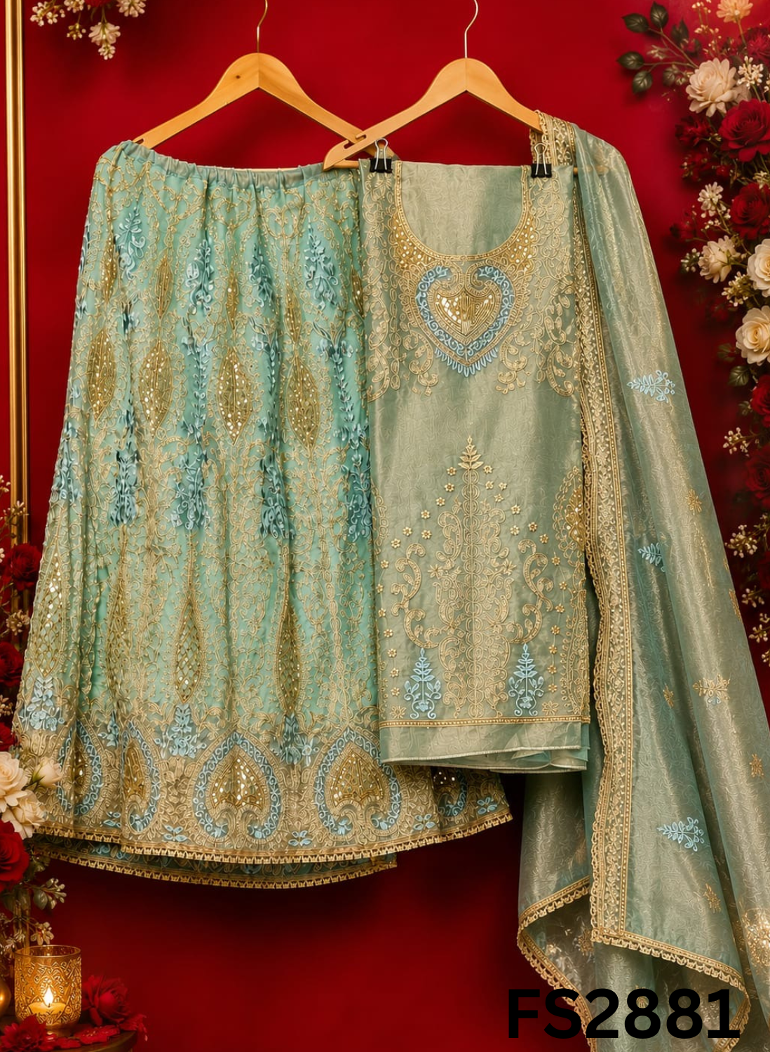 FS2881 | Shimmer Suit | Kurti-Lehnga | Party Wear | Wedding | Jaggo | Ring Ceremony | Festival