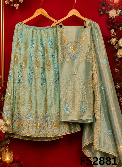 FS2881 | Shimmer Suit | Kurti-Lehnga | Party Wear | Wedding | Jaggo | Ring Ceremony | Festival