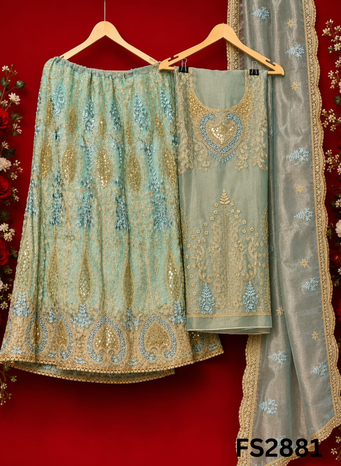 FS2881 | Shimmer Suit | Kurti-Lehnga | Party Wear | Wedding | Jaggo | Ring Ceremony | Festival