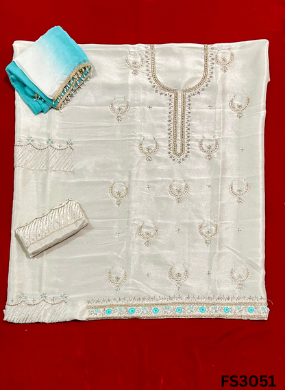 FS3051 | Shimmer  Suit | Party Wear | Wedding | Jaggo | Ring Ceremony | Festival | Contrast |