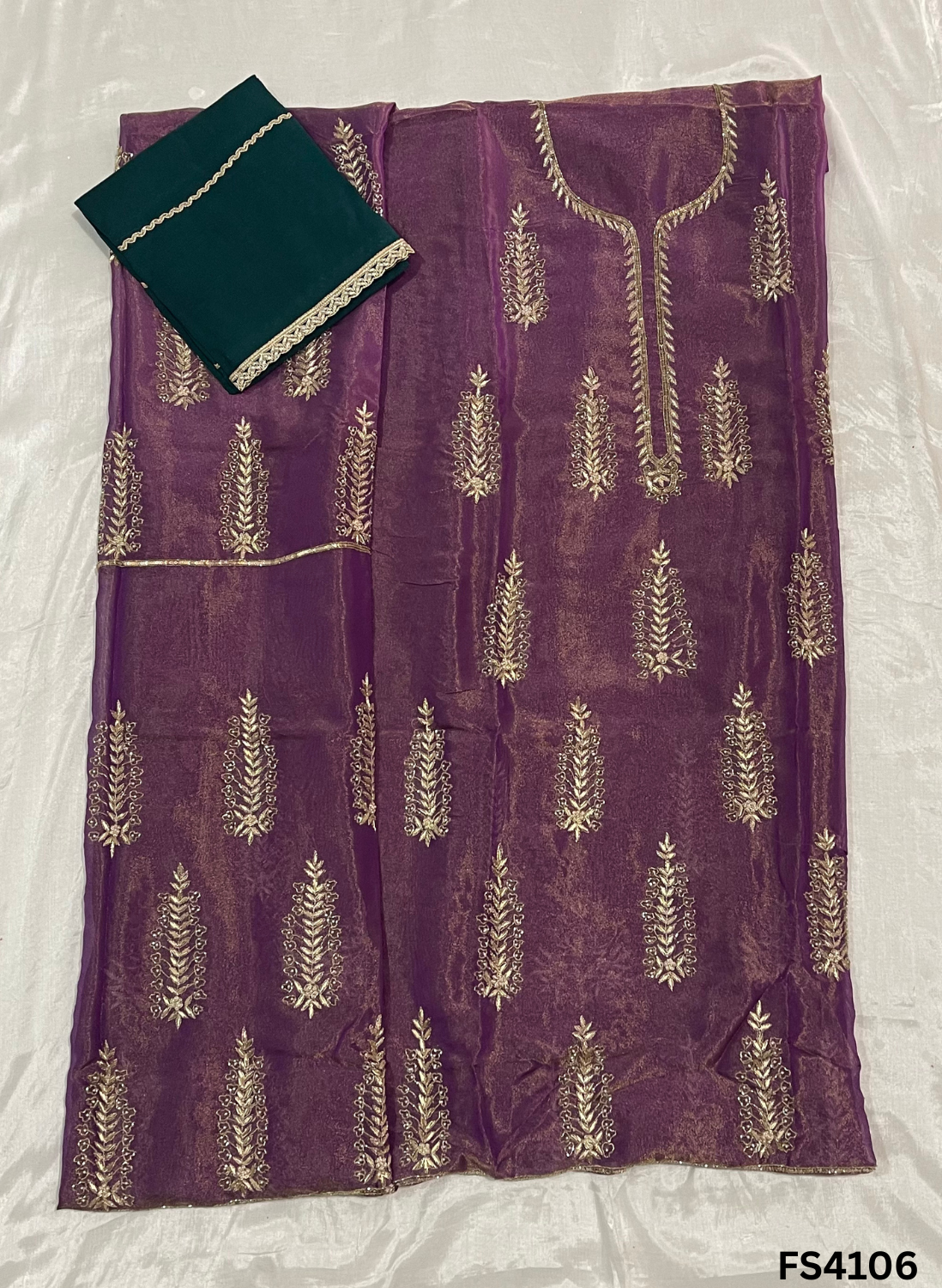 FS4106 | Shimmer Suit | Party Wear | Wedding | Jaggo | Ring Ceremony | Festival  |  Contrast Suit