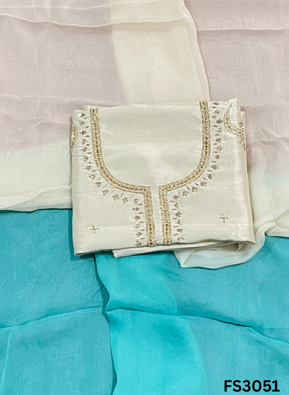 FS3051 | Shimmer  Suit | Party Wear | Wedding | Jaggo | Ring Ceremony | Festival | Contrast |