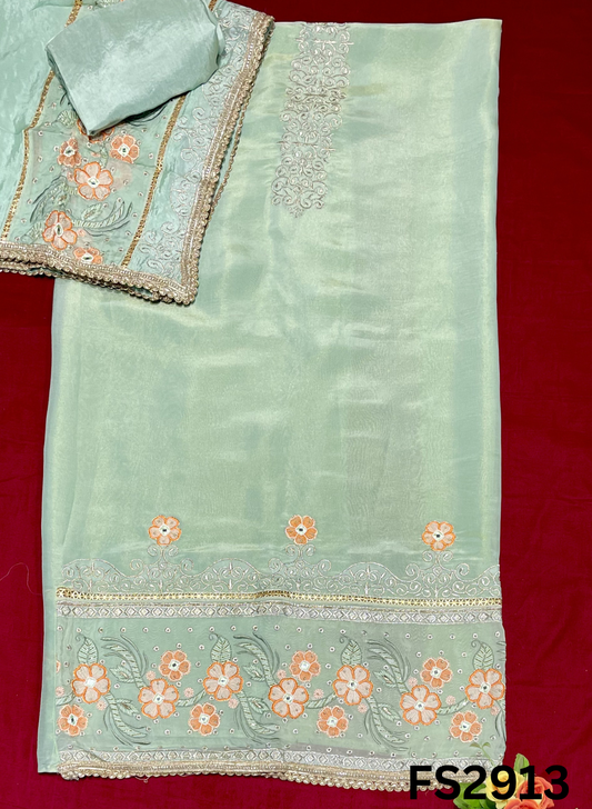 FS2913 | Shimmer Suit | Party Wear | Wedding | Jaggo | Ring Ceremony | Festival