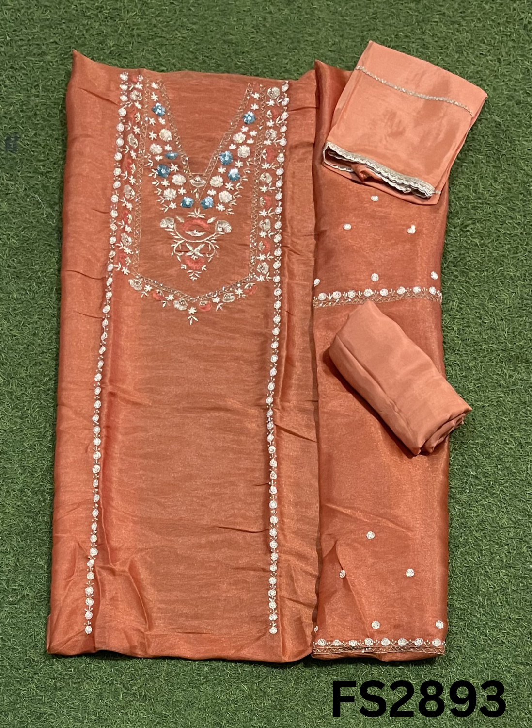 FS2893 | Shimmer Suit | Party Wear | Wedding | Jaggo | Ring Ceremony | Festival