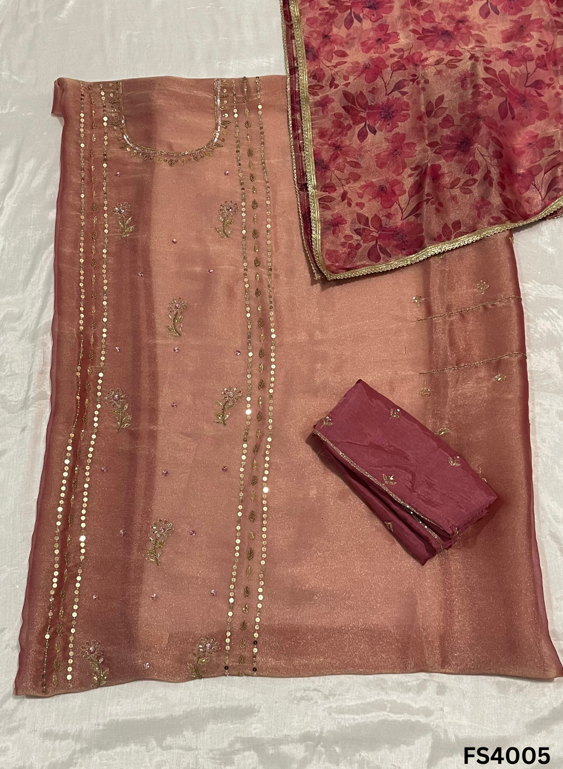 FS4005 | Shimmer  Suit | Party Wear | Wedding | Jaggo | Ring Ceremony | Festival |