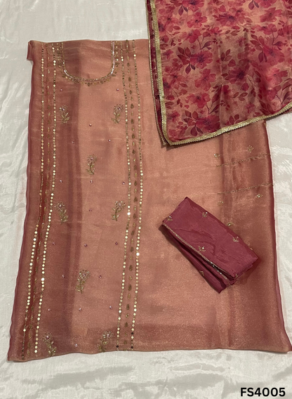 FS4005 | Shimmer  Suit | Party Wear | Wedding | Jaggo | Ring Ceremony | Festival |