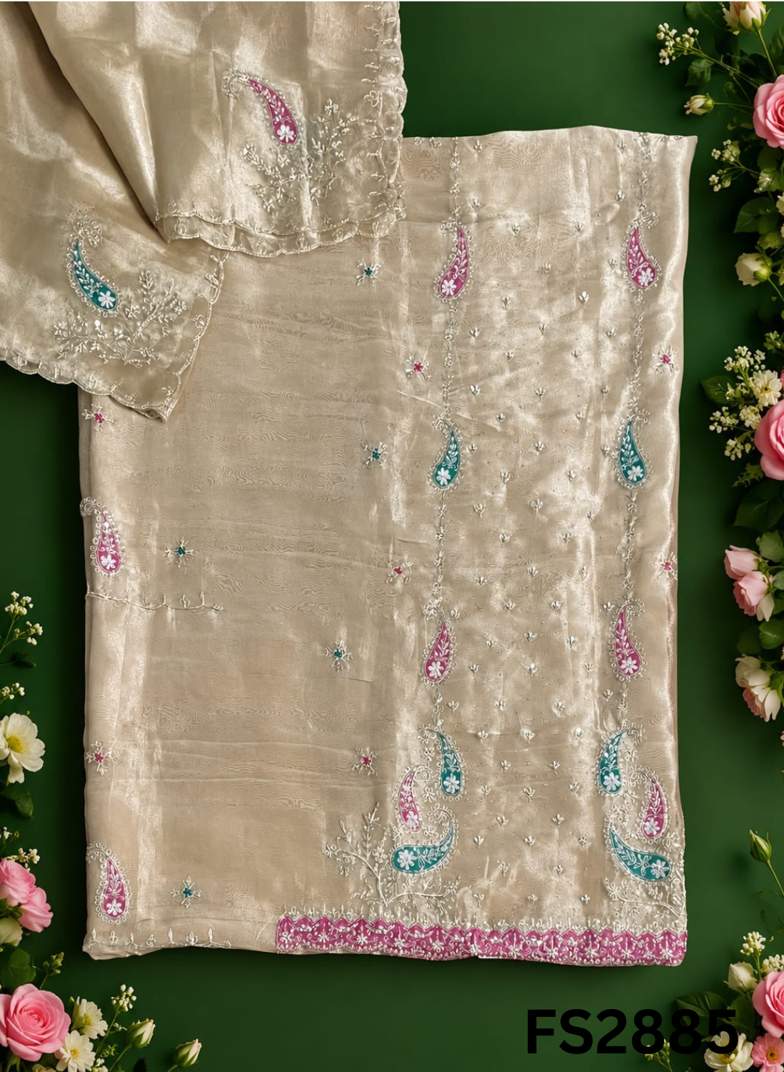 FS2885 | Shimmer Suit | Party Wear | Wedding | Jaggo | Ring Ceremony | Festival