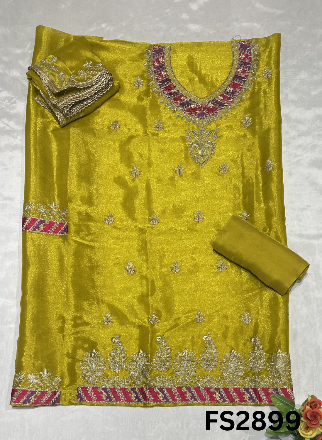 FS2899 | Shimmer Suit | Party Wear | Wedding | Jaggo | Ring Ceremony | Festival