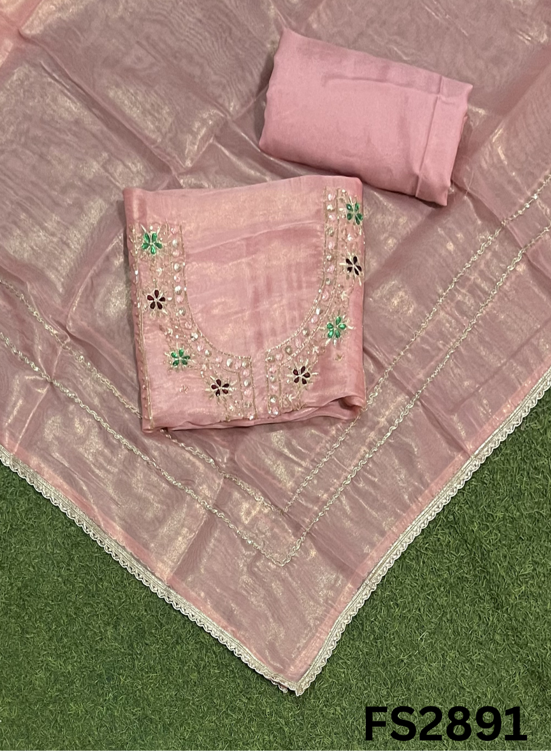 FS2891 | Shimmer Suit | Party Wear | Wedding | Jaggo | Ring Ceremony | Festival