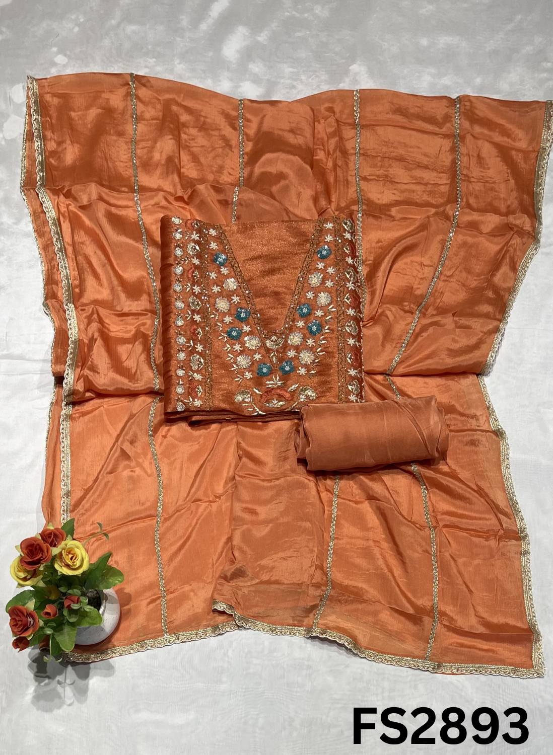 FS2893 | Shimmer Suit | Party Wear | Wedding | Jaggo | Ring Ceremony | Festival