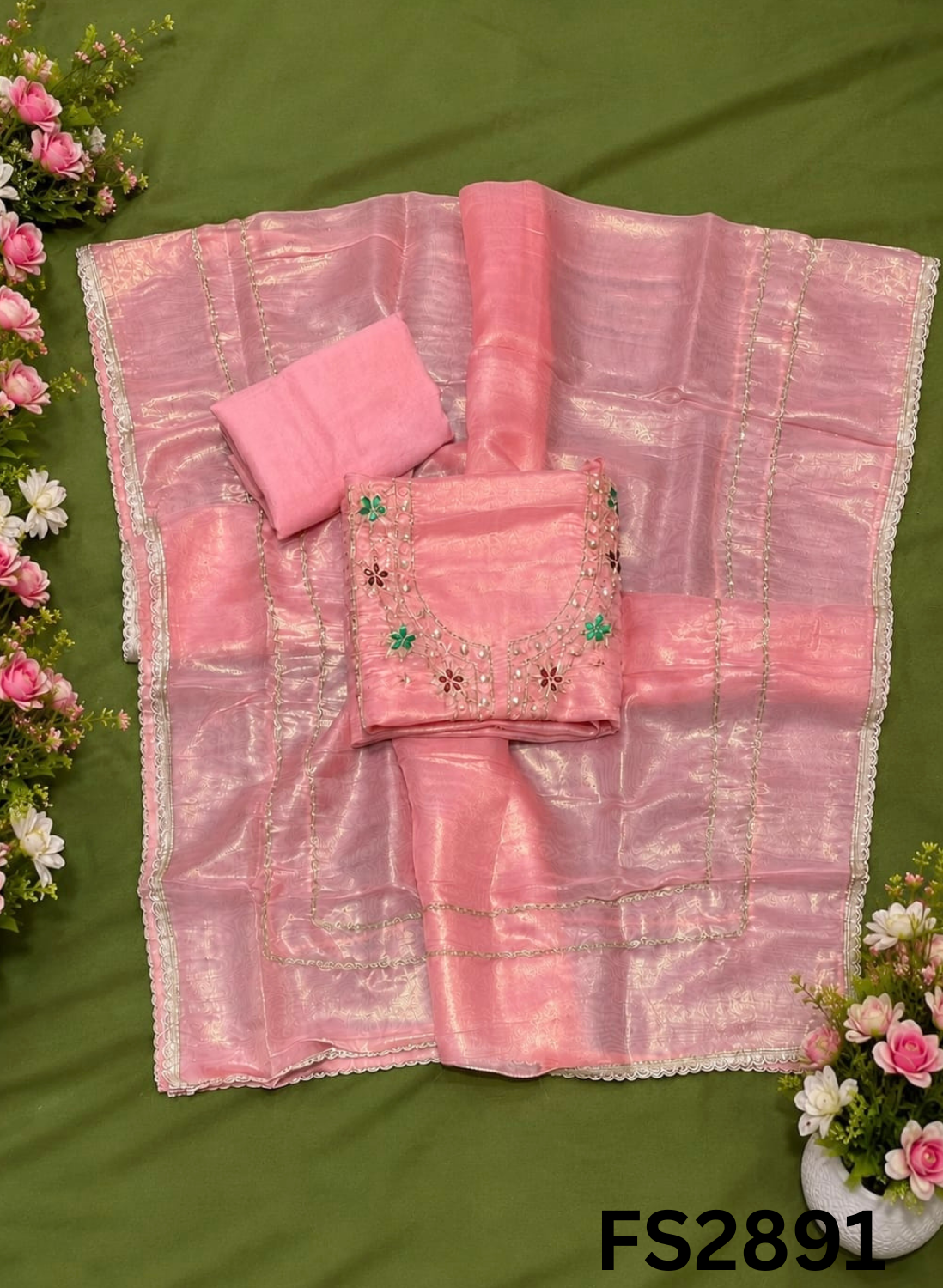 FS2891 | Shimmer Suit | Party Wear | Wedding | Jaggo | Ring Ceremony | Festival