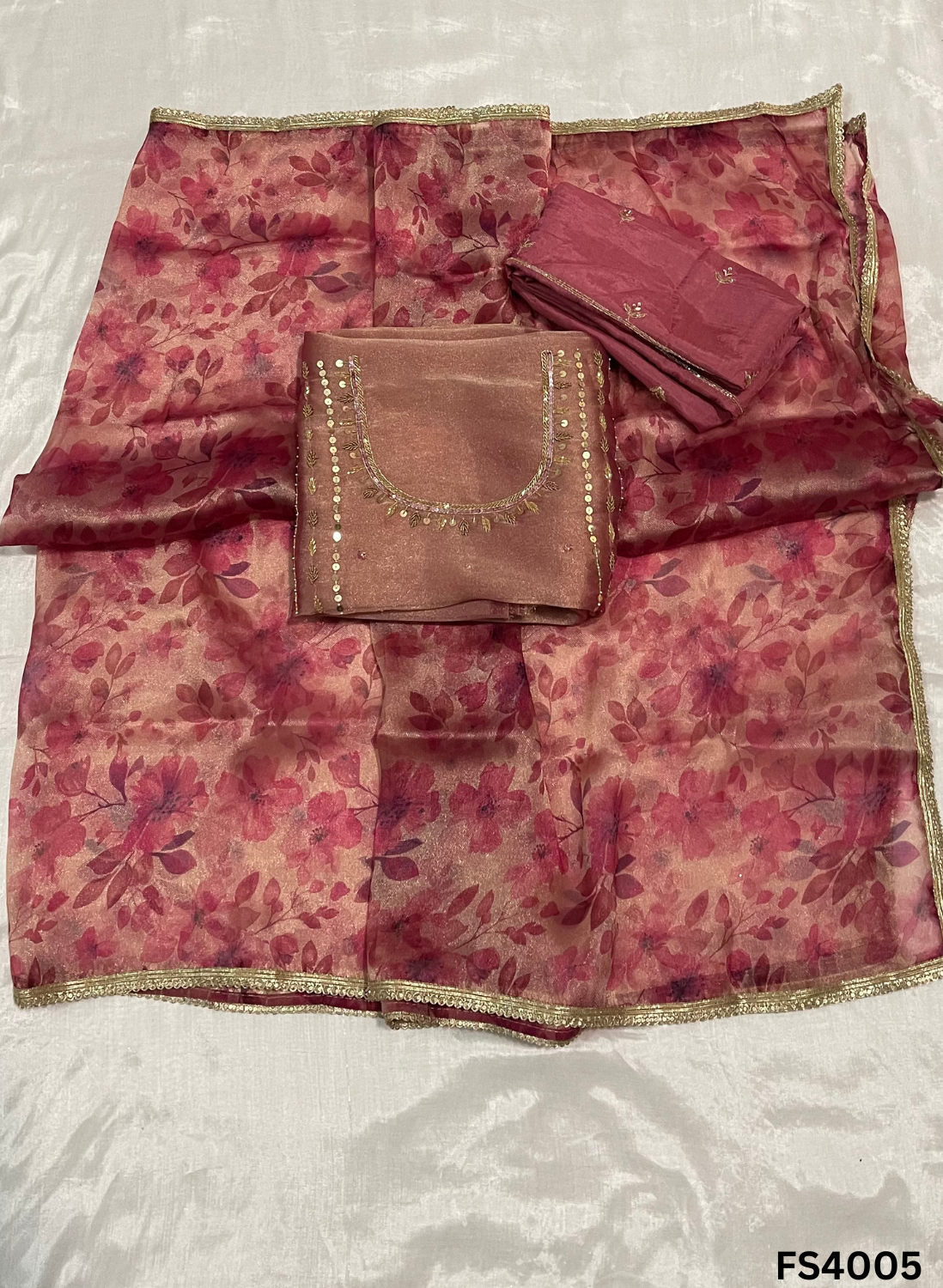 FS4005 | Shimmer  Suit | Party Wear | Wedding | Jaggo | Ring Ceremony | Festival |