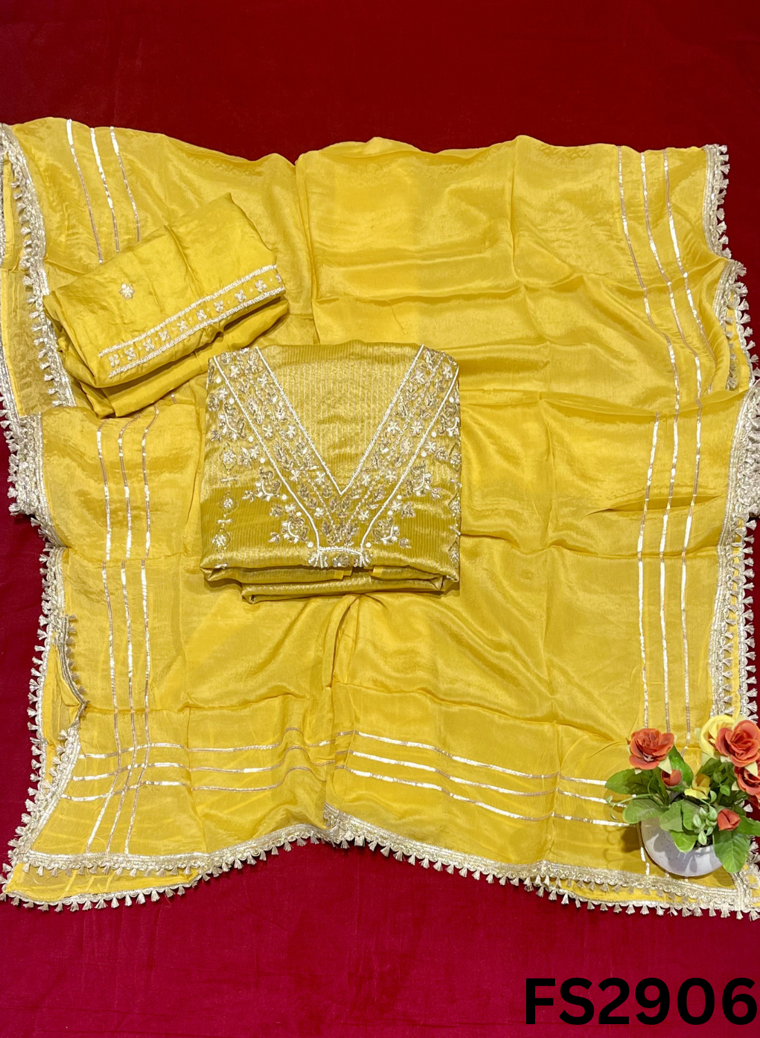 FS2906 | Shimmer Suit | Party Wear | Wedding | Jaggo | Ring Ceremony | Festival