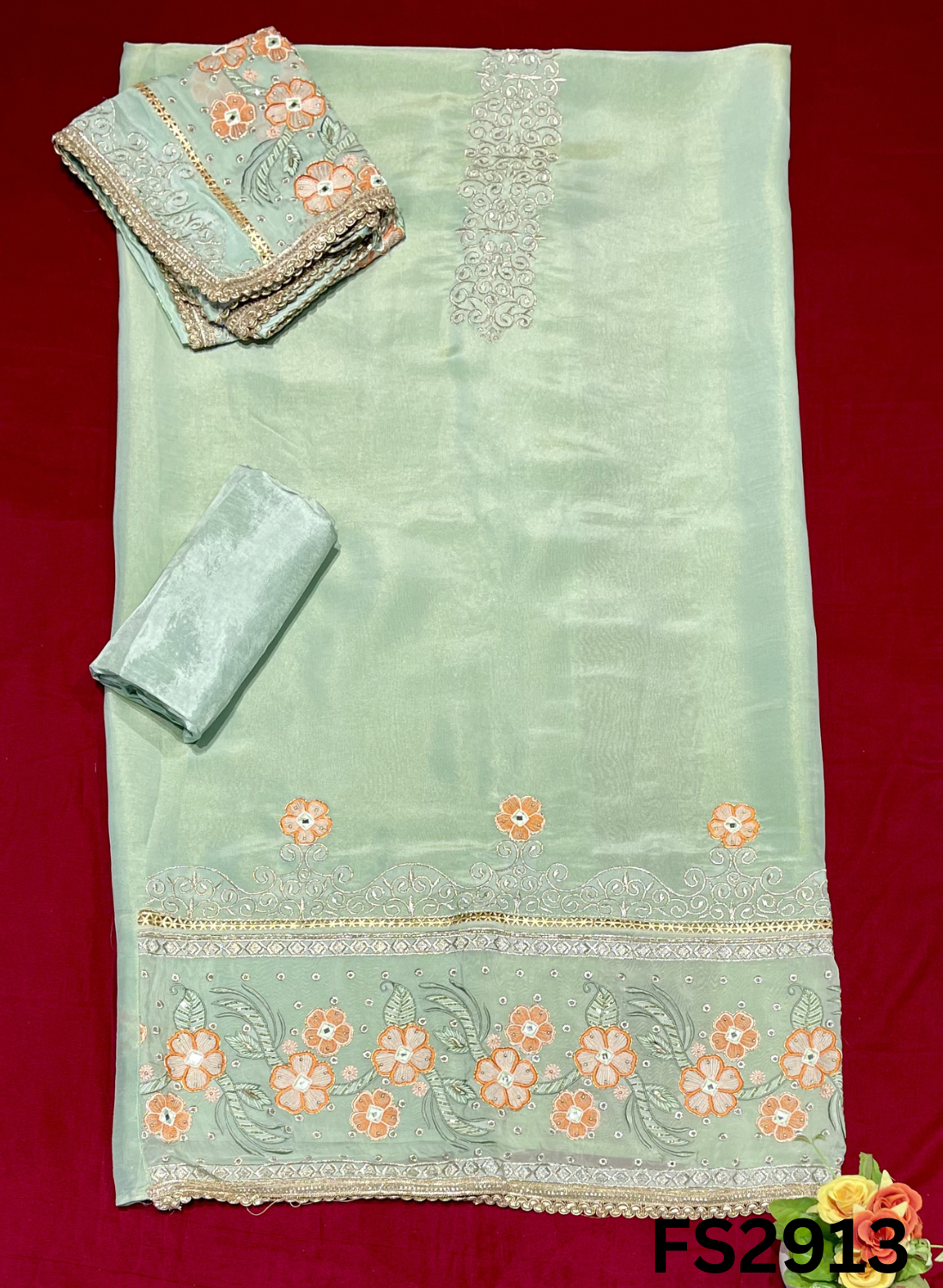 FS2913 | Shimmer Suit | Party Wear | Wedding | Jaggo | Ring Ceremony | Festival