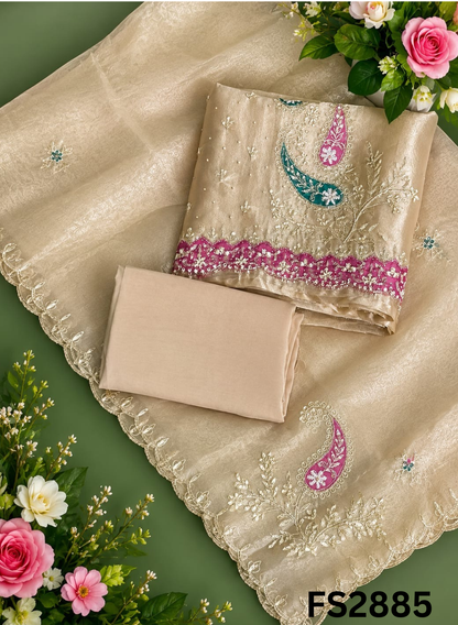 FS2885 | Shimmer Suit | Party Wear | Wedding | Jaggo | Ring Ceremony | Festival