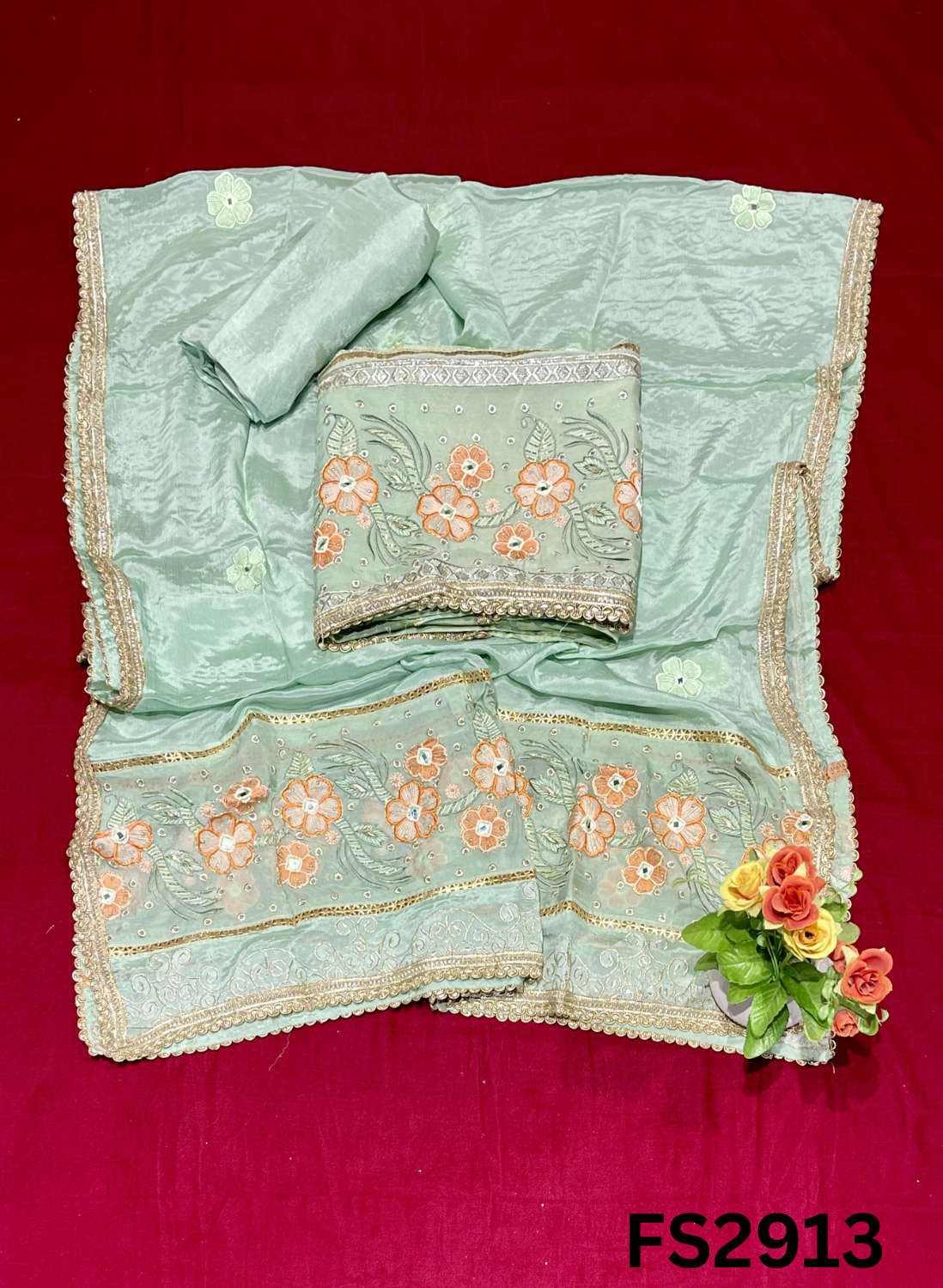 FS2913 | Shimmer Suit | Party Wear | Wedding | Jaggo | Ring Ceremony | Festival