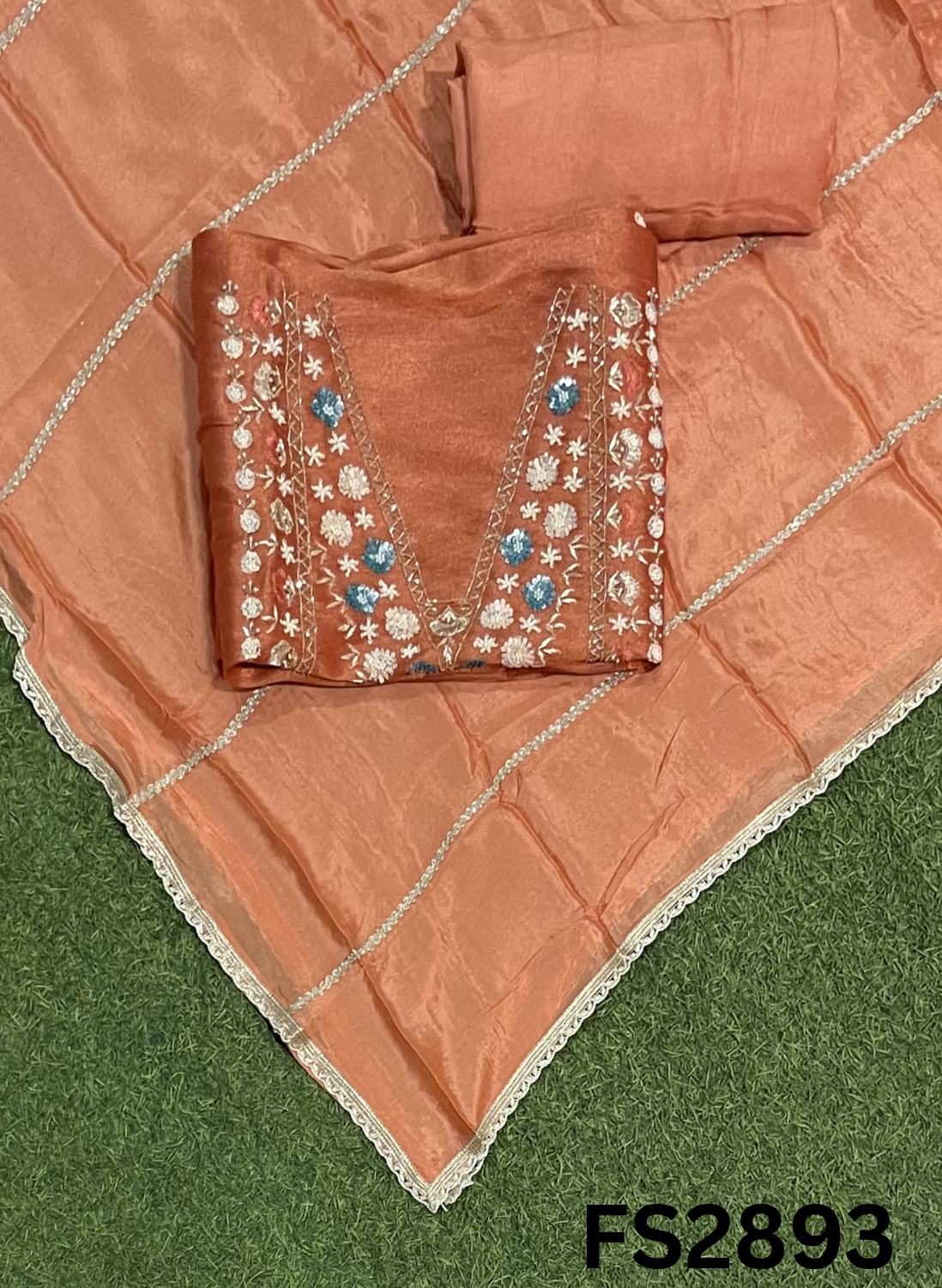 FS2893 | Shimmer Suit | Party Wear | Wedding | Jaggo | Ring Ceremony | Festival