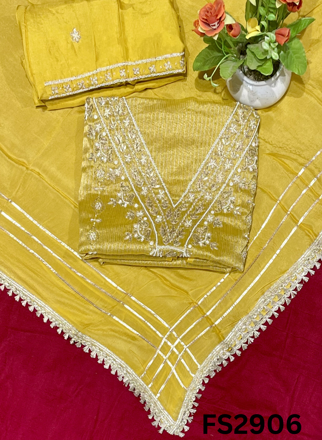 FS2906 | Shimmer Suit | Party Wear | Wedding | Jaggo | Ring Ceremony | Festival