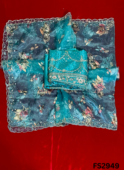 FS2949 | Shimmer Suit | Party Wear | Wedding | Jaggo | Ring Ceremony | Festival