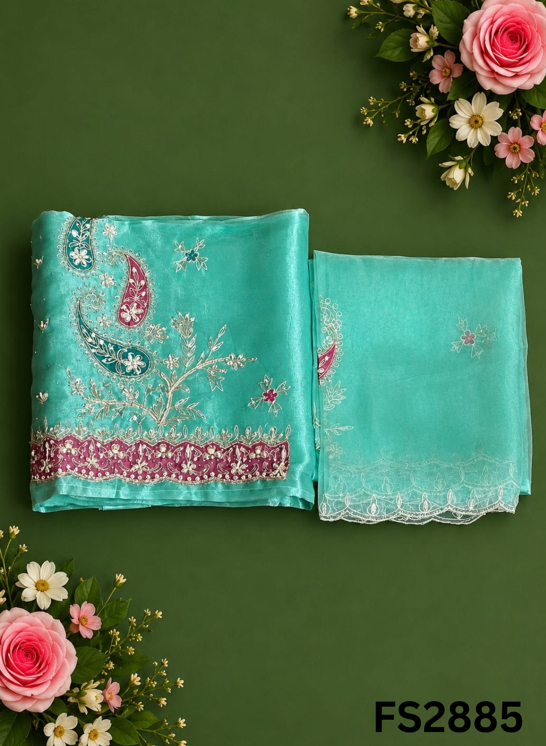 FS2885 | Shimmer Suit | Party Wear | Wedding | Jaggo | Ring Ceremony | Festival