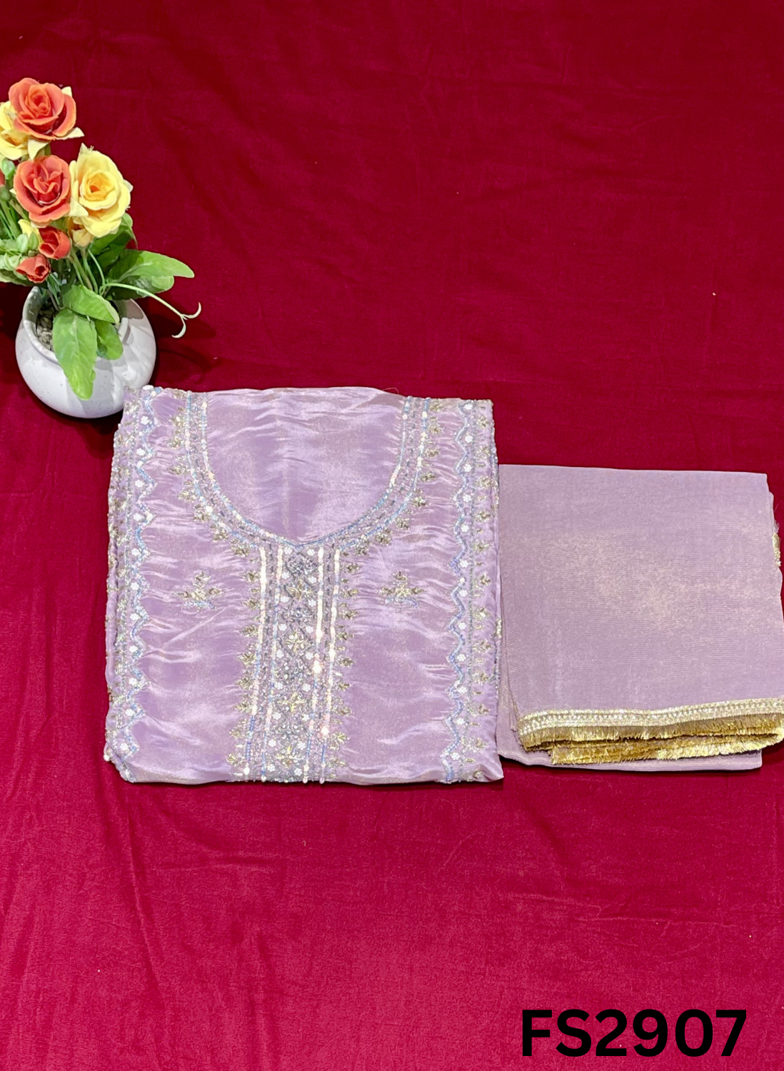 FS2907 | Shimmer Suit | Party Wear | Wedding | Jaggo | Ring Ceremony | Festival
