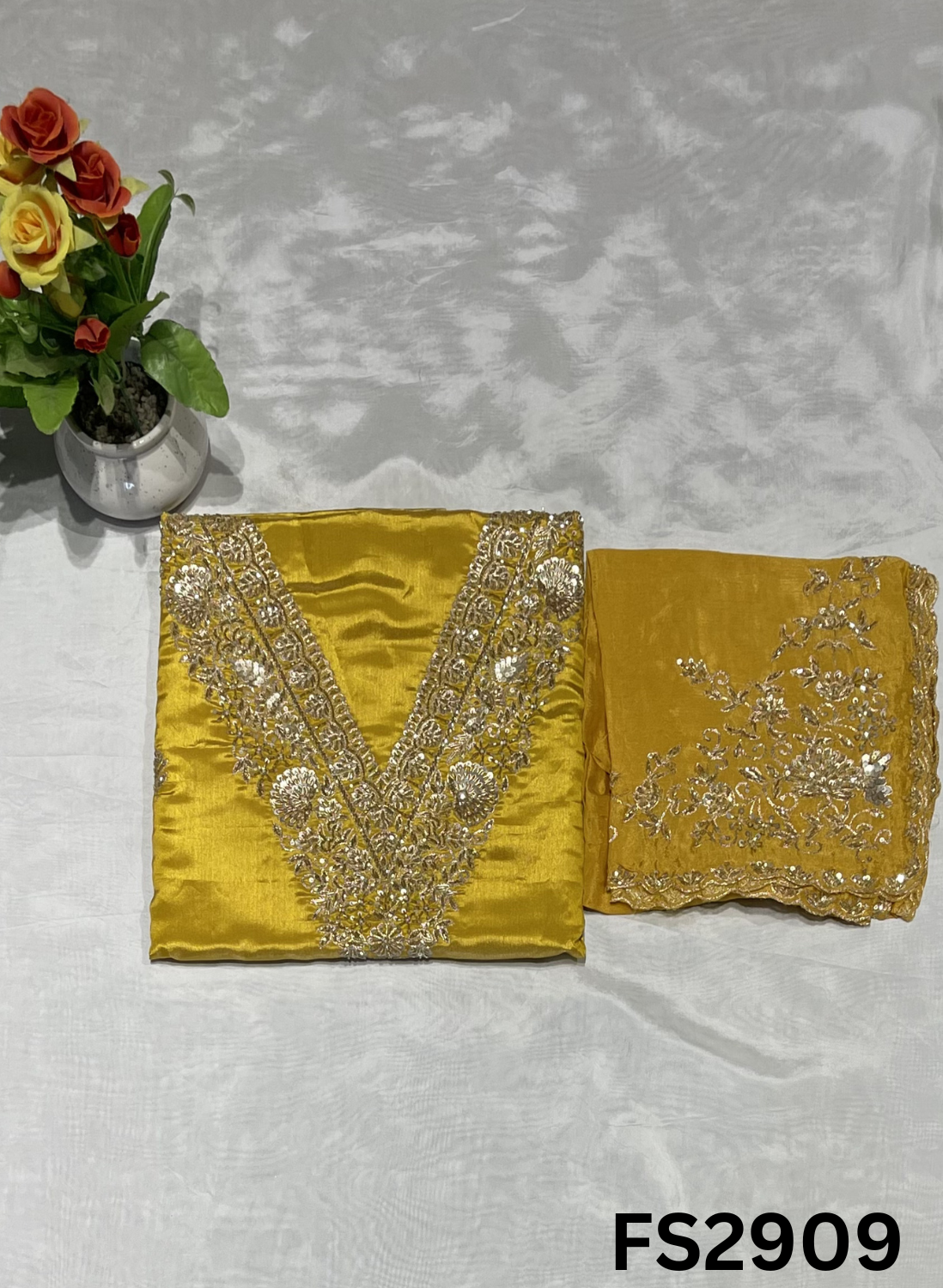 FS2909 | Shimmer Suit | Party Wear | Wedding | Jaggo | Ring Ceremony | Festival