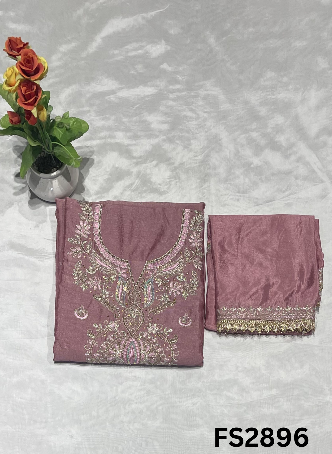 FS2896 | Shimmer Suit | Party Wear | Wedding | Jaggo | Ring Ceremony | Festival