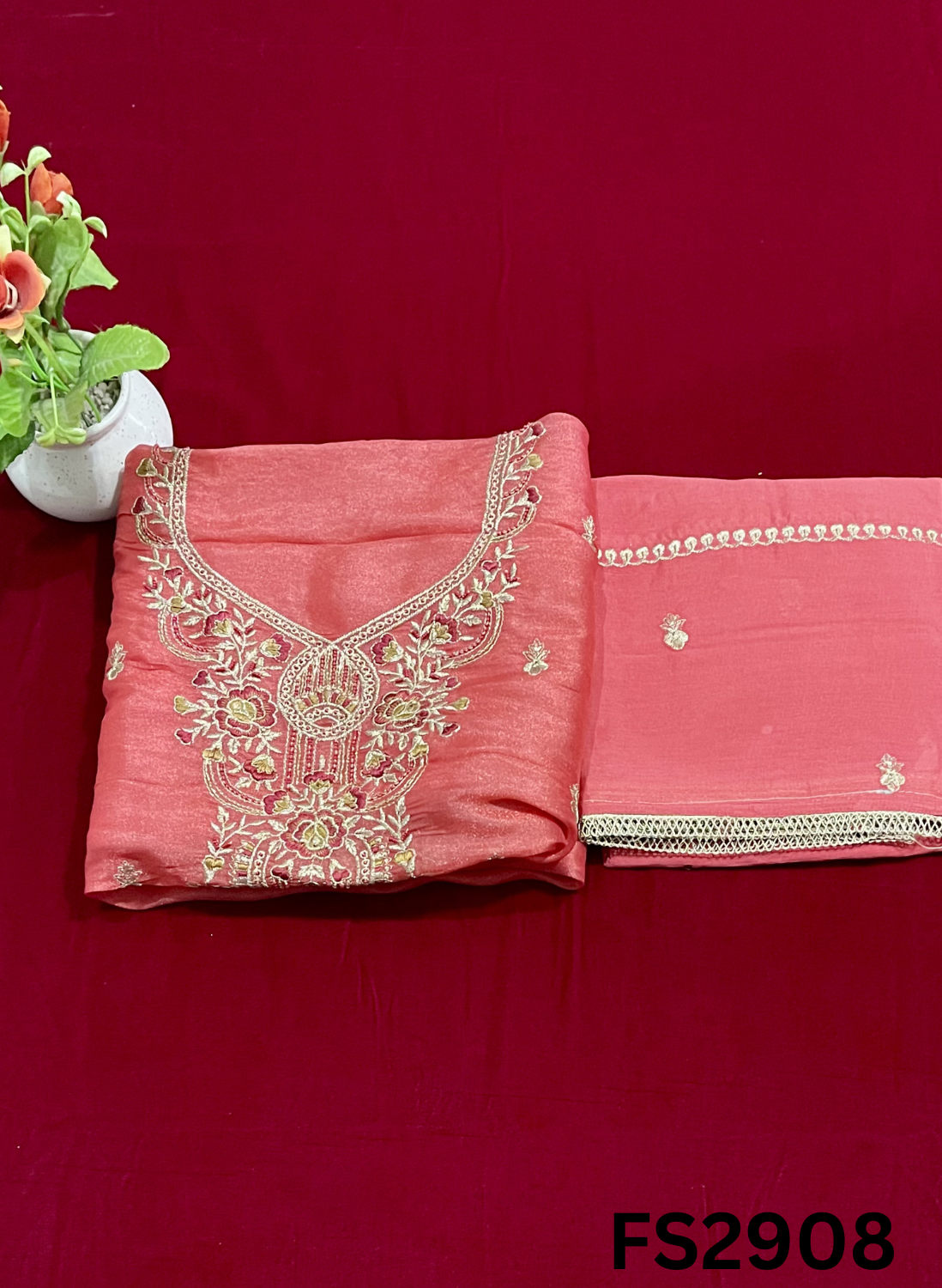 FS2908 | Shimmer Suit | Party Wear | Wedding | Jaggo | Ring Ceremony | Festival