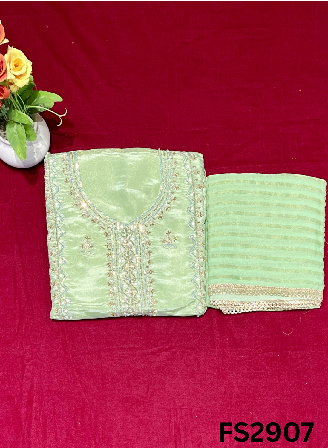 FS2907 | Shimmer Suit | Party Wear | Wedding | Jaggo | Ring Ceremony | Festival