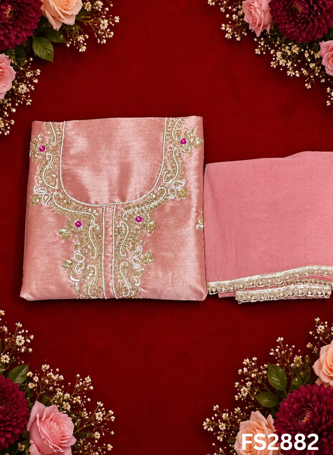 FS2882 | Shimmer Suit | Party Wear | Wedding | Jaggo | Ring Ceremony | Festival